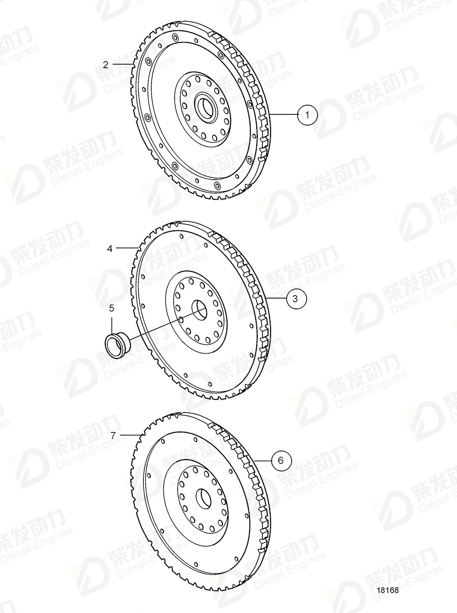 volvo penta Bushing 3827694 Drawing